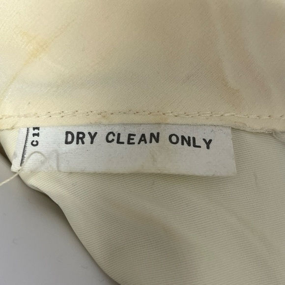 Vintage Velvet Chiffon Long Sleeve Maxi Dress Floral Applique Blue White - Picture 6 of 16